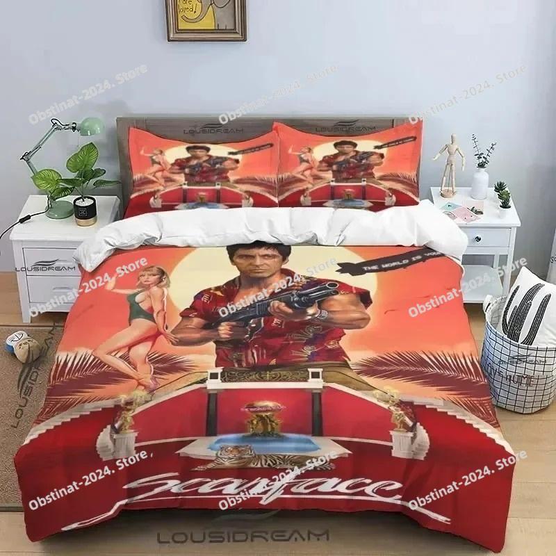 3D Printing Movie Scarface Bedding Set Duvet Cover Bed Set Quilt Cover Pillowcase Comforter king Queen Size Boys Adult