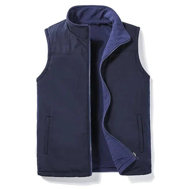 

Men Autumn New Thick Sleeveless Vest Jacket WaistCoat Men s Winter Casual Warm Vests Sleeveless Outwear Fleece Jacket 8XL 8XL темно-синього кольору