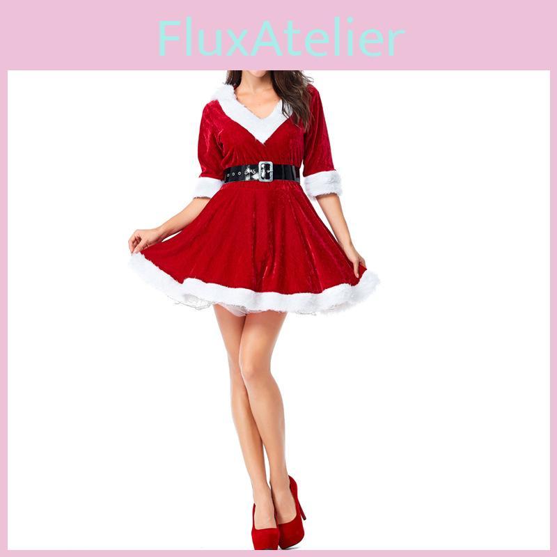 Stunning Women Fashion Santa Claus Xmas Costume Waistbelt Cosplay Outfit Gift