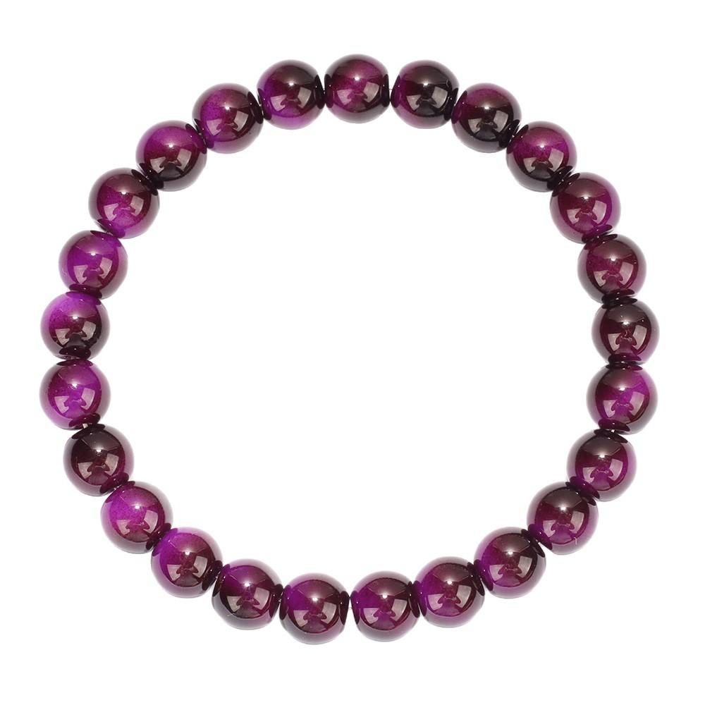 Festive Gifts Purple Garnet Beaded Bracelet Elegant Fashion Jewelry For Women Daily Wear Gift