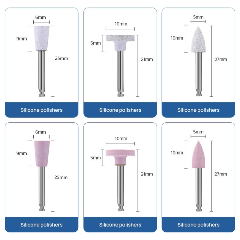 12Pcs/Box Dental Polisher Kit For Low-Speed Handpiece Dental Composite Finishing Polishing Dentistry Porcelain/Natural Teeth