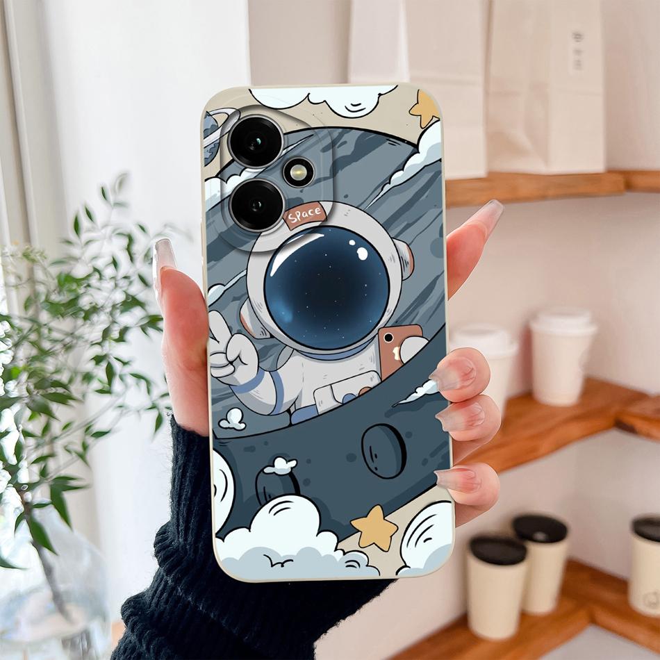 For Honor 400 Pro Phone Case Cute Astronaut Liquid Silicone Full Coverage Anti Drop Soft Back Shell For Honor400 5G Bumper Capa