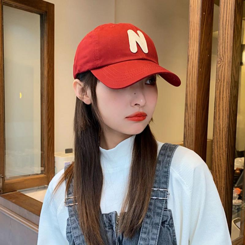 Hut Für Für Männer Und Frauen Einfarbige Farbe Buchdruck N Kappe Koreanischer Stil Lässig Verstellbare Snapback-Kappe Sommer Baumwolle Baseball