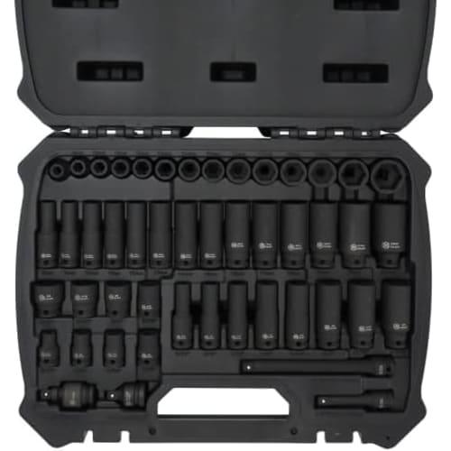 MichaelPro 48-Piece 3/8-Inch Drive Impact Socket Set, Deep & Standard SAE & Metric (5/16-Inch - 3/4-Inch, 8-24mm), High Torque-Resistant Cr-Mo Steel,