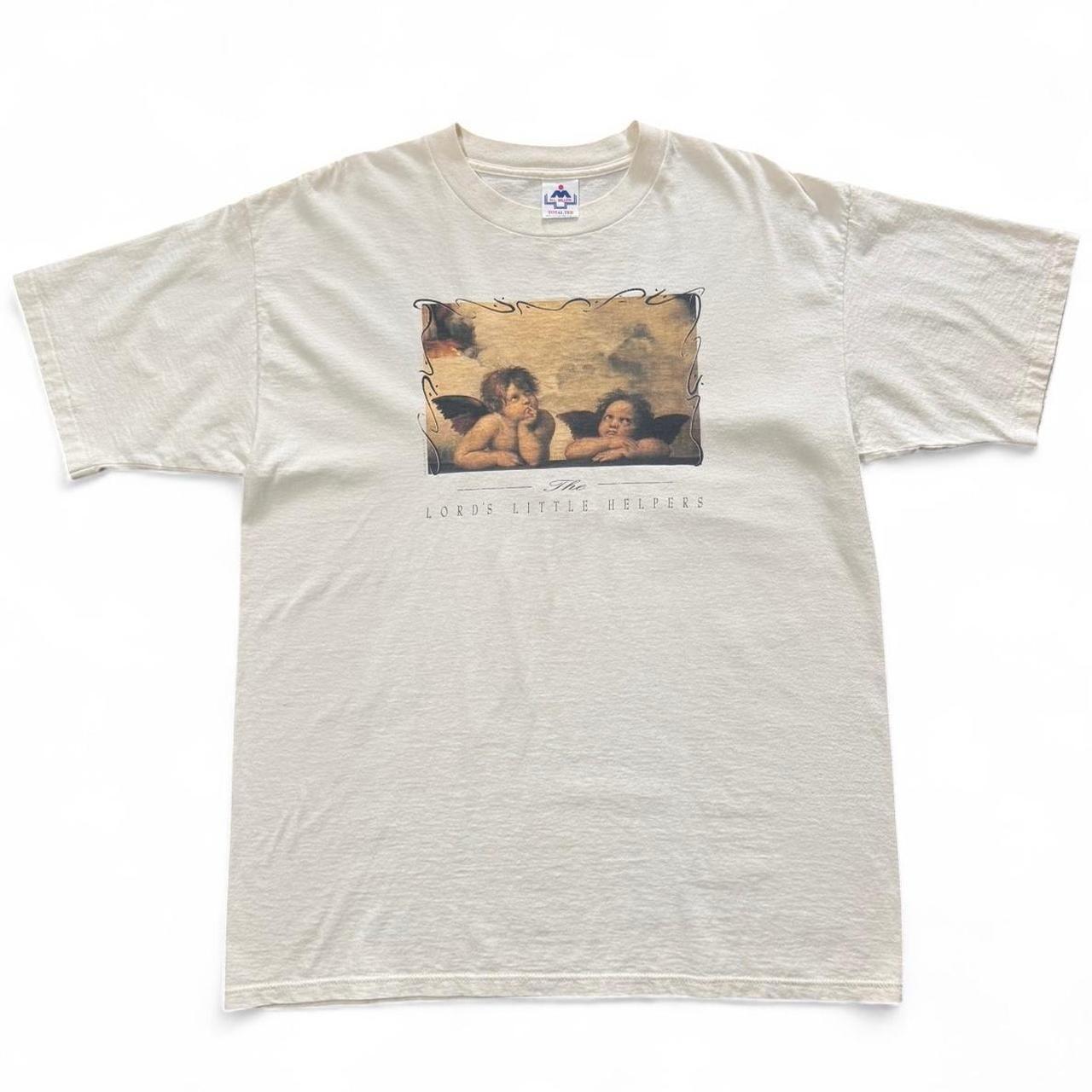 Vintage 90s Cream Lords Little Helpers Raphael Angels Religious Cherubs T-shirt S