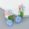 Floral Resin Earrings: Elegant Spring Design with Flowers and Leaves