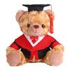 Plyšový medvídek absolvent 2025 s talárem, čepicí a střapcem, roztomilý hnědý absolvent