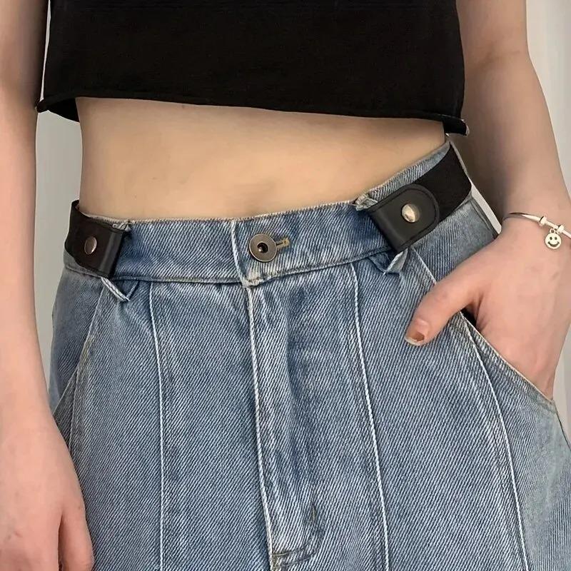 Adjustable Stretch Elastic Waist Band Invisible Belt Buckle-Free Belts for Women Men Jean Pants Dress No Buckle Easy ToWear