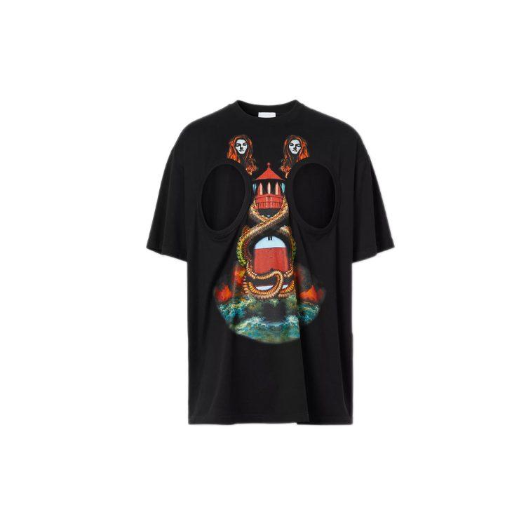 Burberry Mermaid Print Cut Out T Shirt 45675761