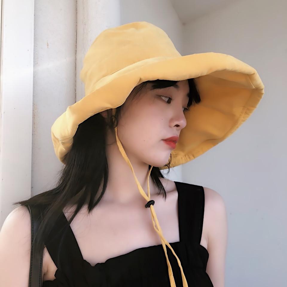Japanese Style Wide Brim UV Sun Visor Hat for Women - Spring, Summer, Autumn Casual Bucket Hat
