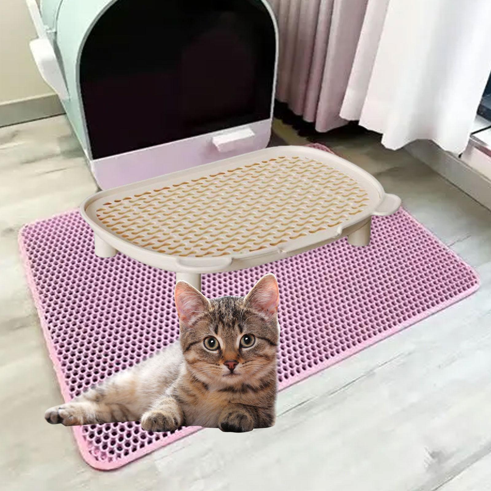 Cat Litter Box Ramp Spacious Detachable Cat Pedal Stool with Raised Edge for Litter Box Furniture Indoor Cats белый