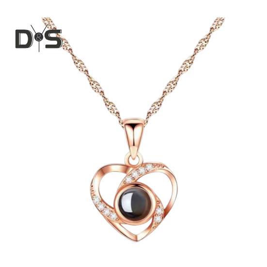 Picture Necklace Personalized Photo Projection Necklace Memorial Valentine's Day Birthday Gifts for Wife Girlfriend