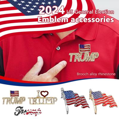 US Election Brooch Exquisite Alloy Rhinestone Badge Pin Suit Jacket Accessories