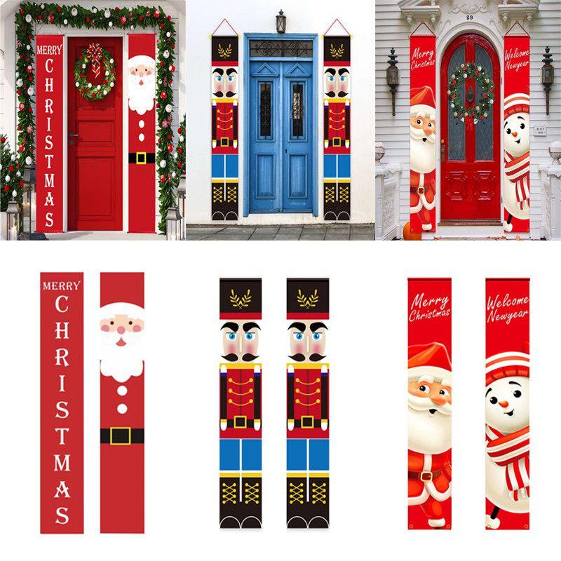 Merry Christmas Knight Santa Snowman Hanging Banner Xmas Party Decor