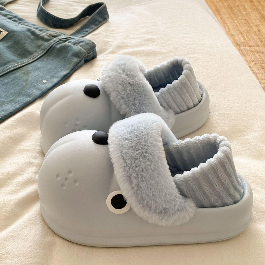 Cozy Winter Dog Slippers: Detachable, Versatile, Warm Cotton with EVA Sole - Cute & Dirt-Resistant for Outdoor Use
