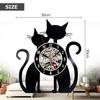 PIENSE Wall Clock, Cat Design, Scandinavian Antique Decor, Analog (Cat B)
