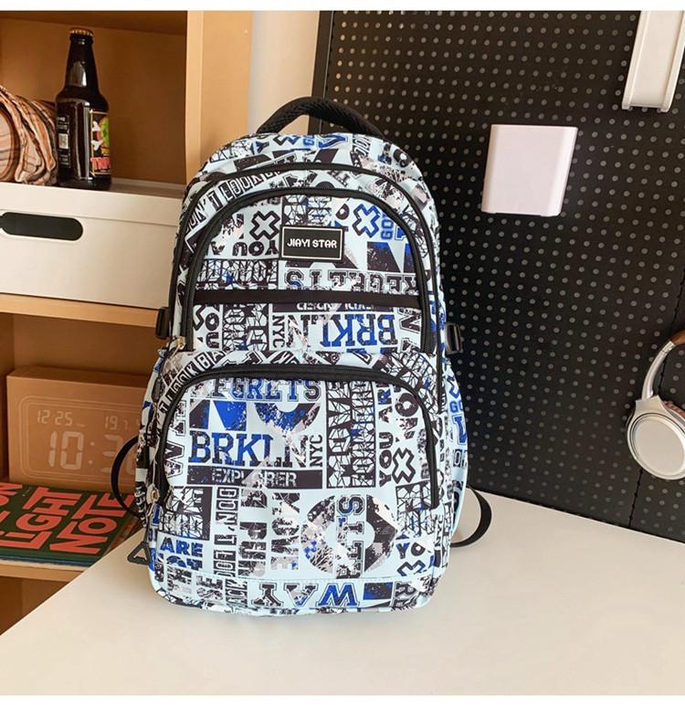 Stylish Nylon Backpack For Men And Women With Letter Design Perfect For School Travel