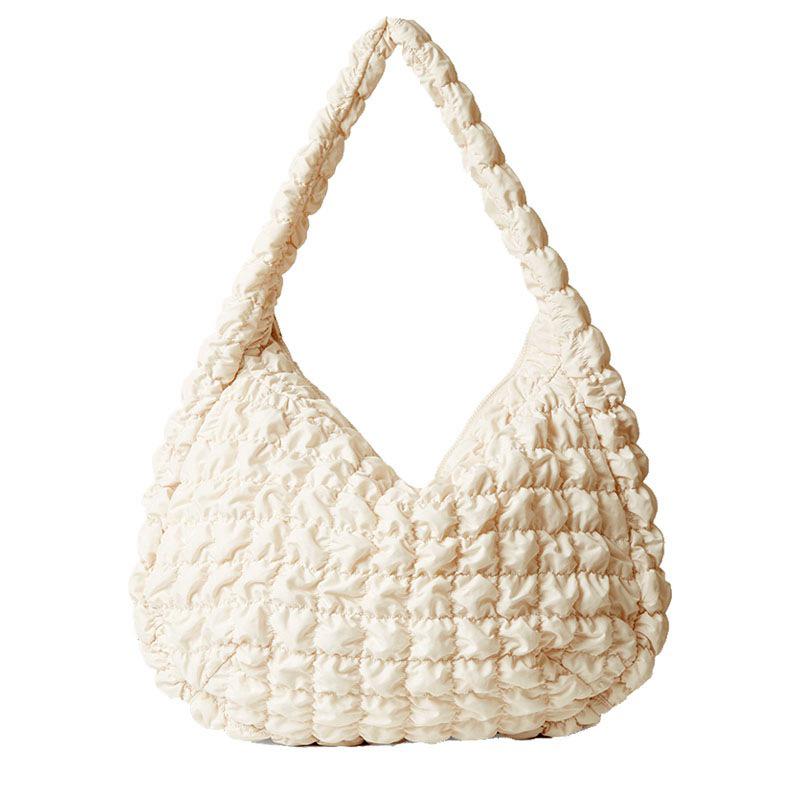 Lightweight Quilted Cloud Crossbody Bag - Early Autumn Style, Single Shoulder Pleated Dumpling Design (COS2022).