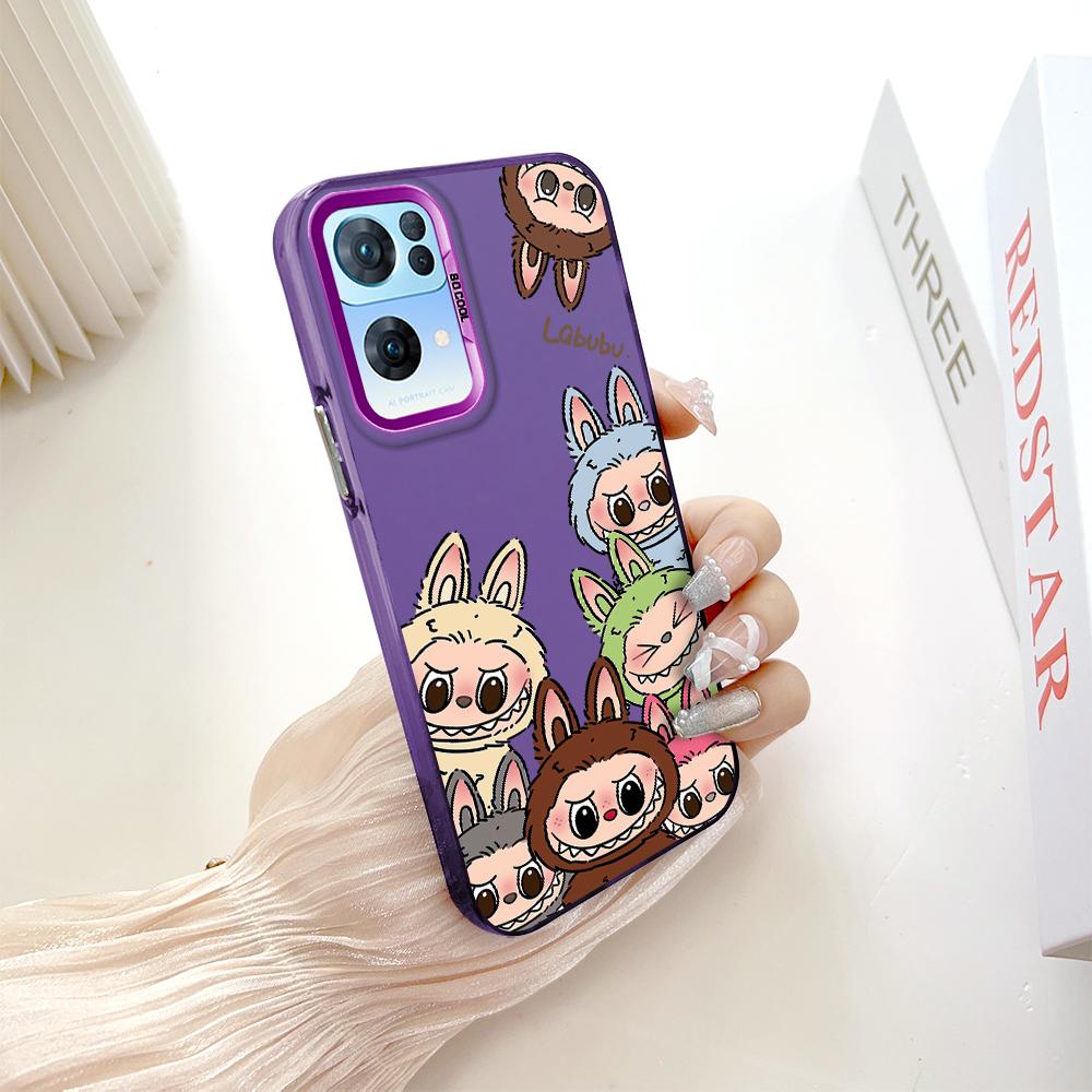 Painted Pattern Colorful Sliver Double Sided Hard Shell Shockproof Anti-fall Phone Casing for OnePlus OPPO Reno Realme
