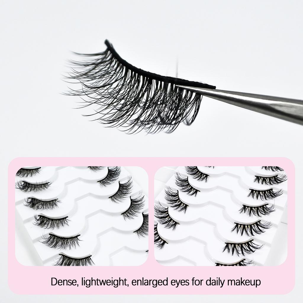 10 Pairs Half Lashes Free Shipping Fluffy Wispy Natural False Eyelashes Cheap Makeup Cat Eye Eyelashes