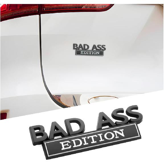 Bad Ass Edition Emblem for Car, Auto Fender Bumper Hood Trunk Door 3D Badge Sticker Decal, Automotive Exterior Decoration Replacement Accessories,