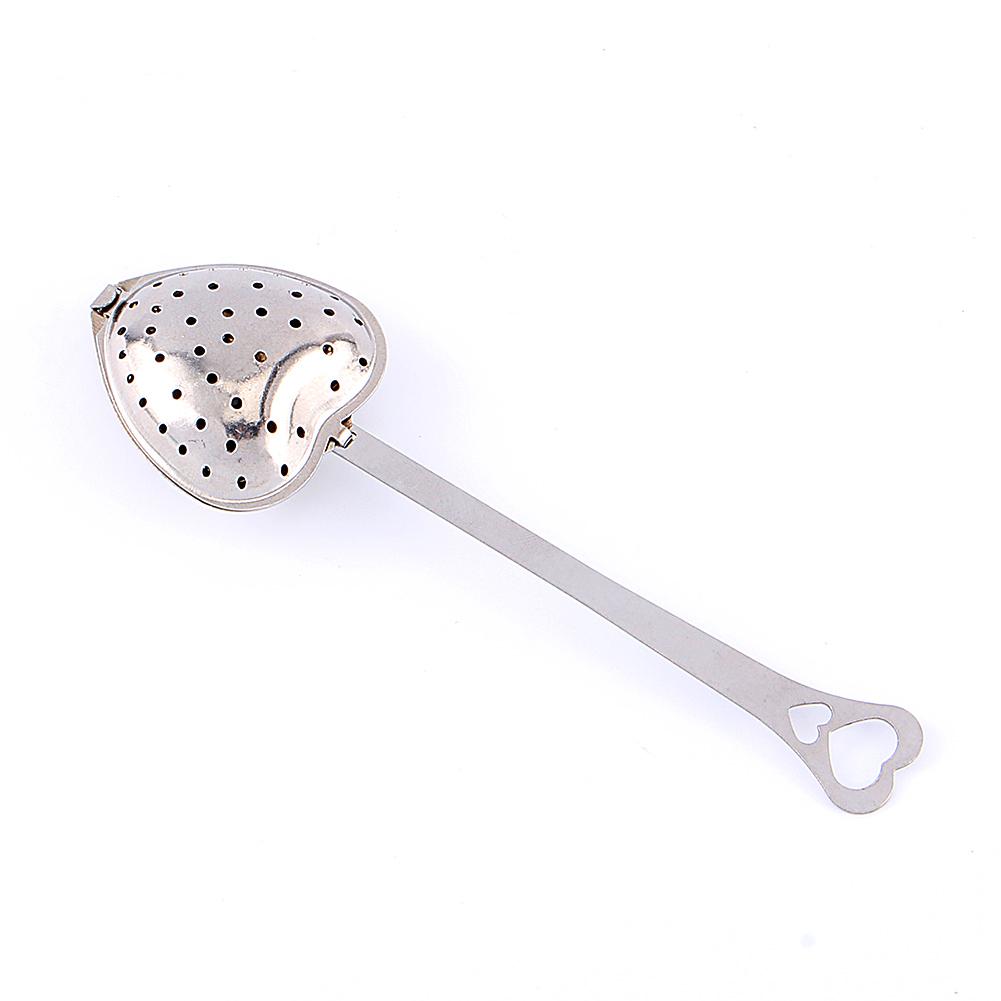1X Stainless Steel Filter Tea Infuser Heart Shape Spoon Strainer Ball Novelty