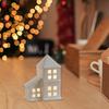 Christmas Desktop Figurine Decoration Ceramic Small House Night Light Desktop Ornaments Crafts Photo Props Table Centerpiece
