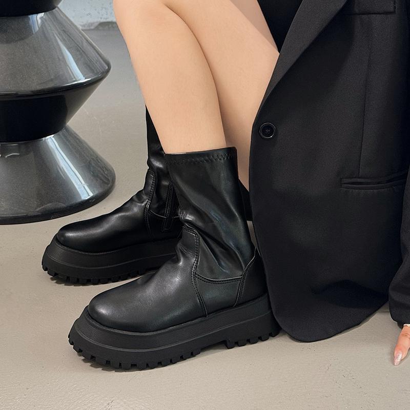 

Осень И Зима Новая Корейская Версия Тренд Нишевый Дизайн Женские Ботинки Британский Стиль Универсальные Ботинки Модные Ботинки Челси Высокие Ботинки 40