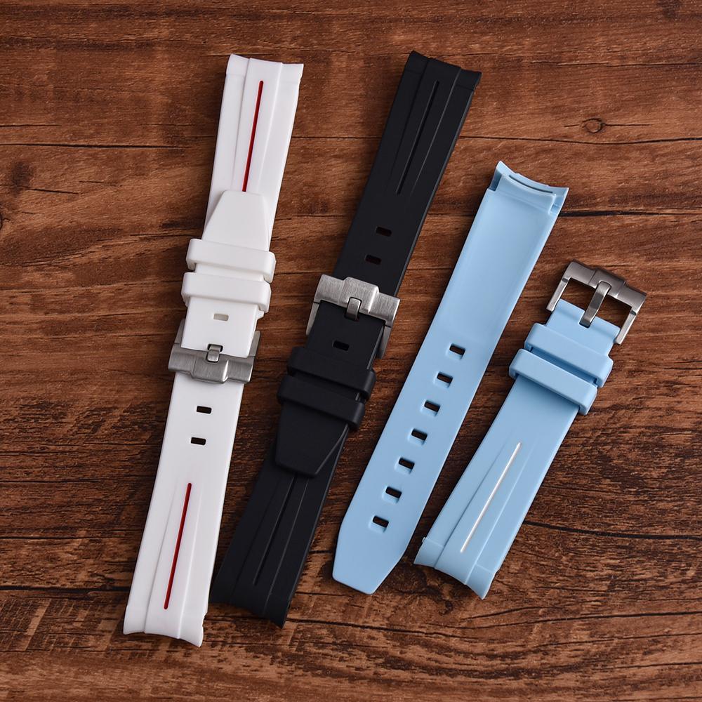 Curved End Rubber Strap 20mm Silicone Suitable For Omega X S-watch Joint MoonSwatch Men Women Waterproof Bracelet