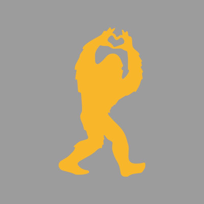 Sasquatch love inspiration heart creative&funny stickers for cartoon fans&lover,high quality for car trucks motorcycles & laptop