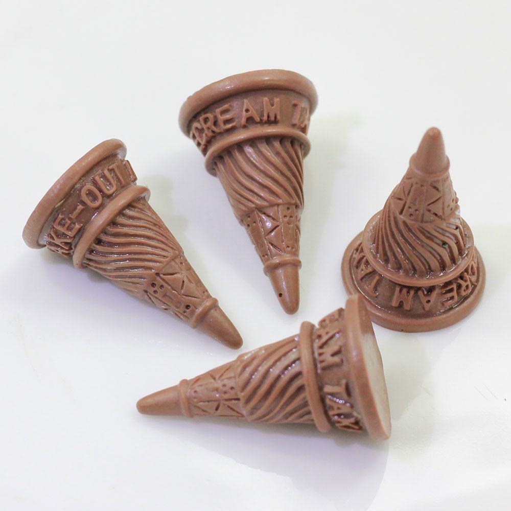 Summer Theme Kawaii Food Charms Ice Cream Cone 3D Mini Resin Cabochons for Slime Charms,Phone Case Decor,Scrapbooking Supplies