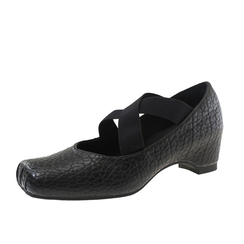 Mary Jane Women s Shoes New Cross with Square Toe French Temperament Slip-on Non-Slip Ballet Shoes 35