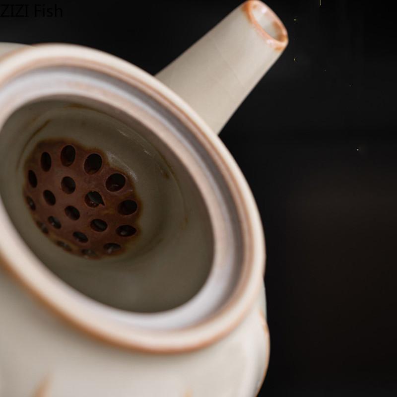 Chiński Zestaw do Herbaty Kung Fu Kreatywny Ceramiczny Mały Czajniczek Biurowy Czajniczek z Filtrem do Pu Erh Proste Domowe Akcesoria do Ceremonii Herbacianej