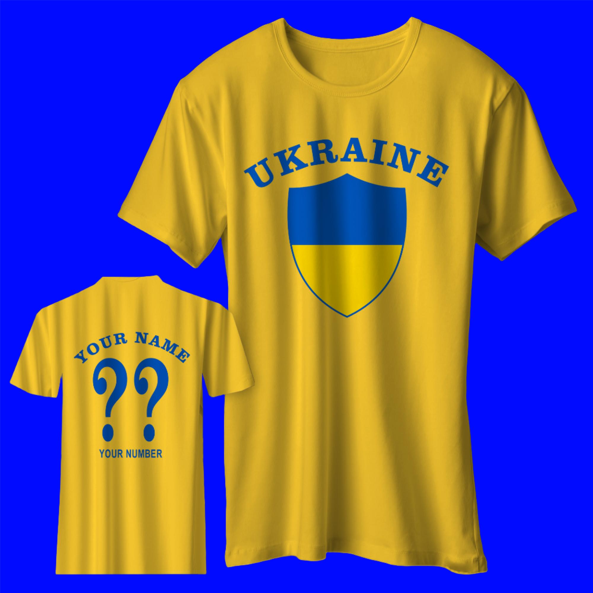 

Personalised Ukraine Football Shirt with any Name & Number 2XL