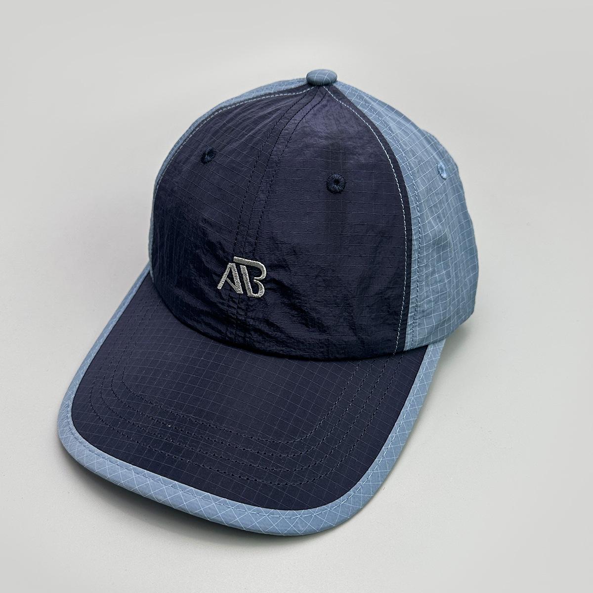 Color Matching Quick-Drying Embroidery Ab Letter Baseball Cap Men S And Women S Sunshade Small Plaid Outdoor Cap 52-60cm
