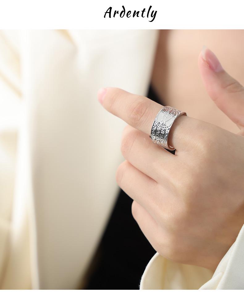 Personalized Engraved Geometric Titanium Steel Ring