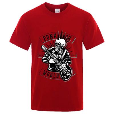Halloween Horror Skull T-shirt Men's Casual Short-sleeved Oversized T-shirt Hip Hop Street Men's T-shirt Top Comfortable Upper B