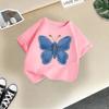 T-shirt décontracté à manches courtes pour enfants - T-shirt d'été ample pour filles avec nœud