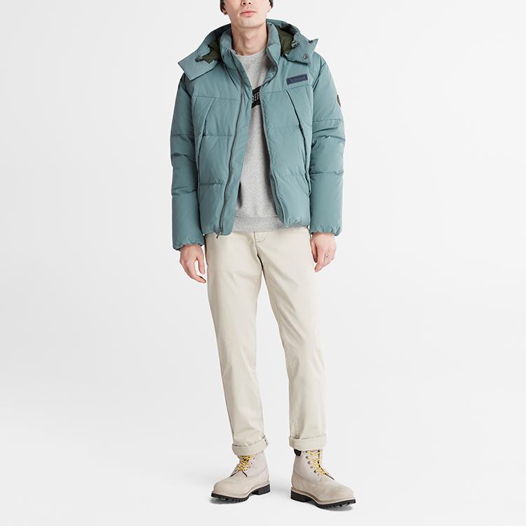 Timberland Removable Hooded Down Jacket Men outerwear Balsam-Green A5RFG-392