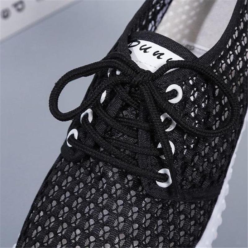 Summer Women's Casual Shoes, Mesh Shoes, Breathable Mesh, Summer Hollow Mesh, Sports All-match Flat Shoes