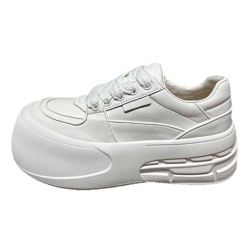 Ugly Cute Big-headed Bread Shoes Women's Autumn 2025 New Versatile Thick-soled Heightening with Wide-leg Sports and Leisure Board Shoes