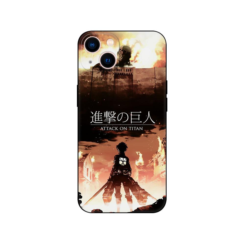 Black tpu Case For Samsung Galaxy A50 50S A30S A10 A01 A11 A21S A31 A41 A51 A71 Cover Attack on Titan