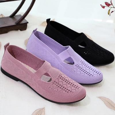 Women's Fashion Breathable Summer Mesh Lightweight Mother Shoes In Flat-bottomed Casual Non-slip Sports Vulcanized Shoes