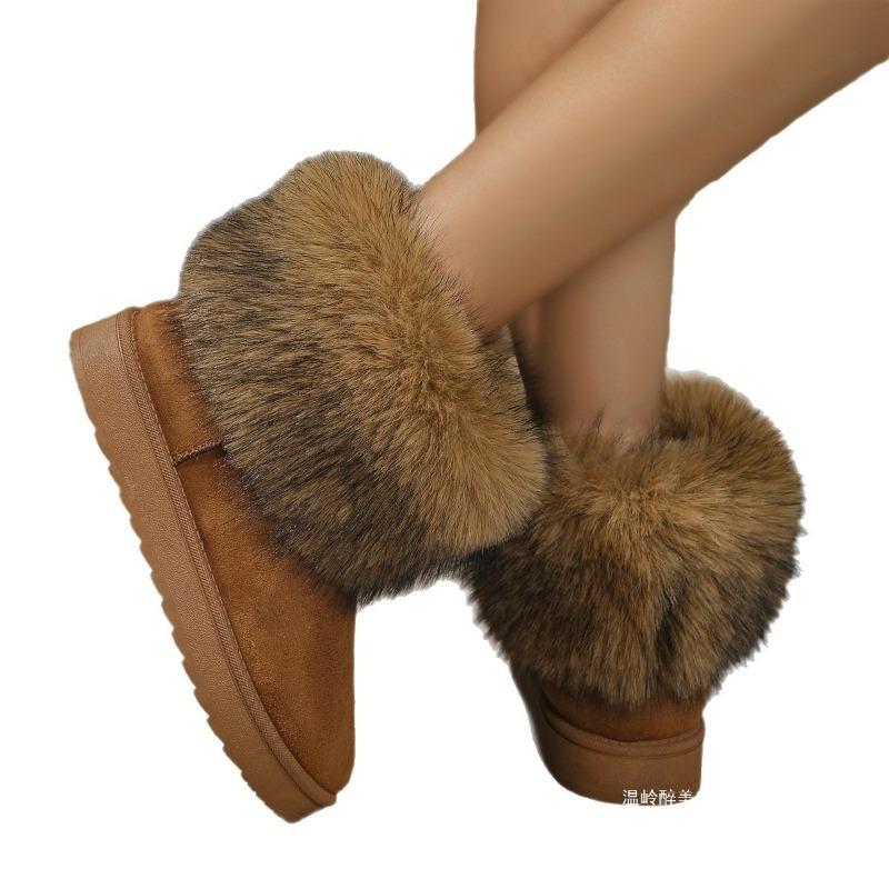 New Short-top Snow Boots for Women, Plus-size Fleece Warm Thick-soled Cotton Shoes
