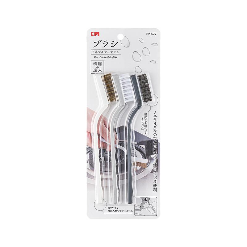 Gas 3 Piece Range Cleaning Brush Set With Durable Pp Handle Bristles And