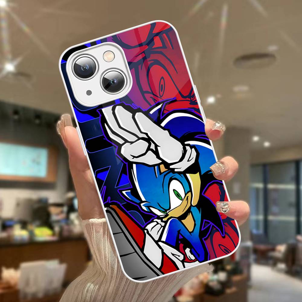S-SonicS Anime For IPhone 14 13 12 Mini 11 Pro XS Max X XR 14 Plus Tempered Glass Cover