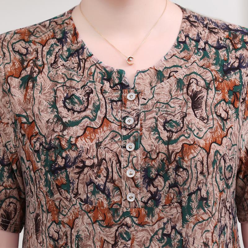 Plus Size Elegant Women's Blouses Summer Oversize Tops Woman Casual Short Sleeve Shirts