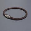 VOQ Fashion Geometric Hexagonal Stainless Steel Magnetic Buckle Rope Bracelet for Men Women Friendship Luxury Handmade Jewelry