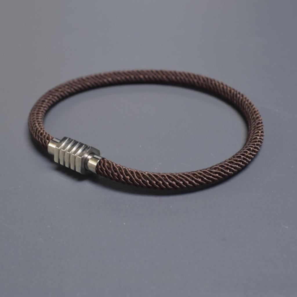 VOQ Fashion Geometric Hexagonal Stainless Steel Magnetic Buckle Rope Bracelet for Men Women Friendship Luxury Handmade Jewelry