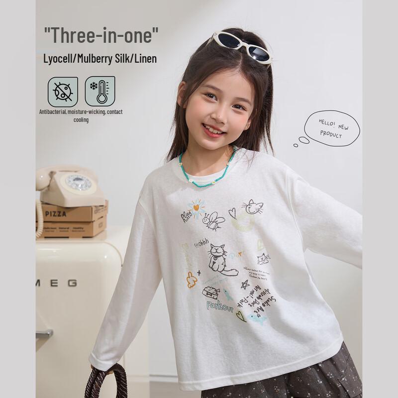 Girls  Lightweight Long Sleeve Cool-Feel Sun Protection T-Shirt 120
